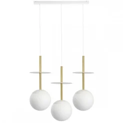 PLAAT A 3L biała potrójna lampa sufitowa z mosiądzem (PLL331P0) - Ummo