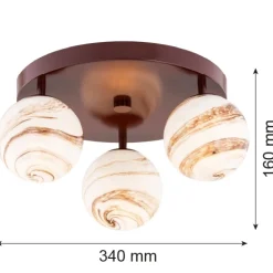 Plafon 3 pł. (koło) FABIO (6292) - Argon