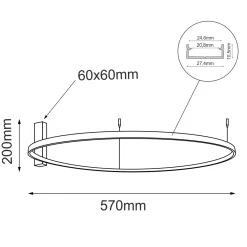 Plafon Agari 57 - Złoty (570 mm) 4000K (1335) - Shilo