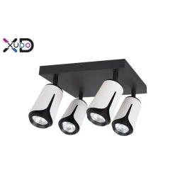 Plafon GU10 LED x4 biały+czarny kwadrat (XD-IK274W) - Xudo