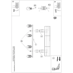 Plafon KARBON 4L beżowy (SL.1603) - Sollux Lighting