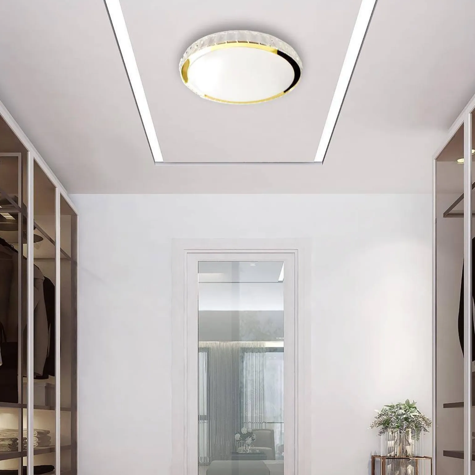 Plafon Layla Gold 50W ściemnialny + pilot (ML8131) - Milagro