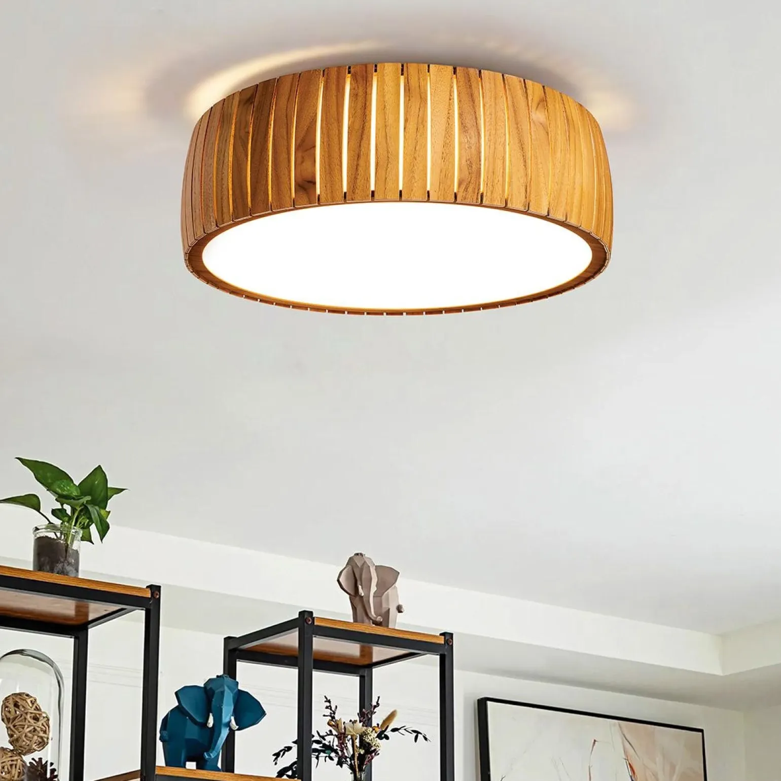 Plafon LED Barrel (QN-BARREL-F-LED-50-TEAK) - Quintiesse