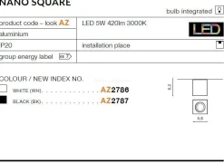 Plafon NANO SQUARE white (AZ2786) - AZZARDO