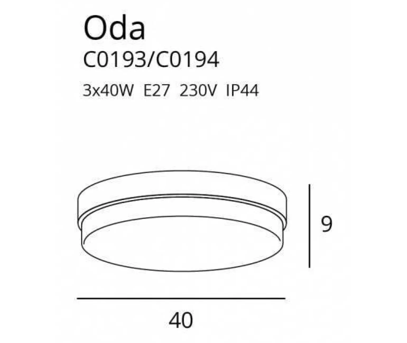 Plafon ODA CZARNY (C0194) - MAXlight