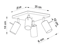 Plafon RING 4 biały (SL.0090) - Sollux