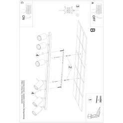 Plafon RING 6L zielony oliwkowy (SL.1505) - Sollux Lighting