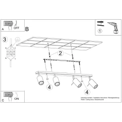 Plafon RING 4L zielony oliwkowy (SL.1504) - Sollux Lighting