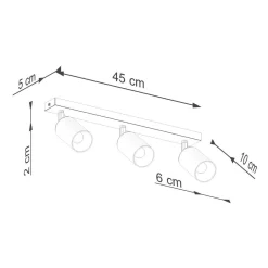 Plafon WINX 3 czarny/miedź (SL.1376) - Sollux Lighting