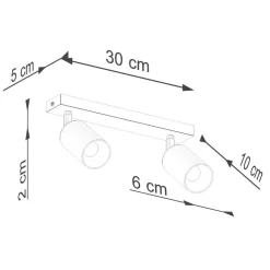 Plafon WINX 2 czarny/miedź (SL.1375) - Sollux Lighting