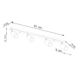 Plafon WINX 4L czarny/miedź (SL.1379) - Sollux Lighting