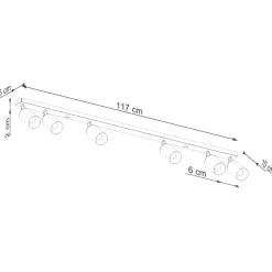 Plafon WINX 6L czarny/złoty (SL.1388) - Sollux Lighting
