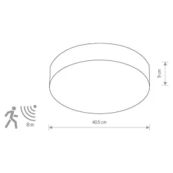 Plafon z czujnikiem ruchu ARENA BLACK SENSOR (10177) - Nowodvorski