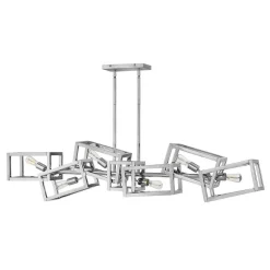 Podłużna lampa wisząca Ensemble - 6 źródeł światła - Polerowany nikiel (QN-ENSEMBLE6-PN) - Quintiesse