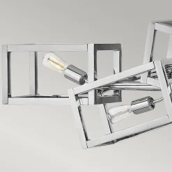 Podłużna lampa wisząca Ensemble - 6 źródeł światła - Polerowany nikiel (QN-ENSEMBLE6-PN) - Quintiesse