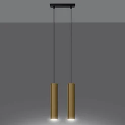 Podwójna Lampa Wisząca LAGOS 2 złoty połysk (SL.1241) - Sollux Lighting