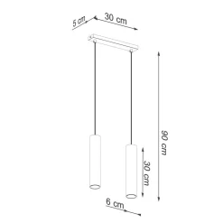 Podwójna Lampa Wisząca LAGOS 2 złoty połysk (SL.1241) - Sollux Lighting