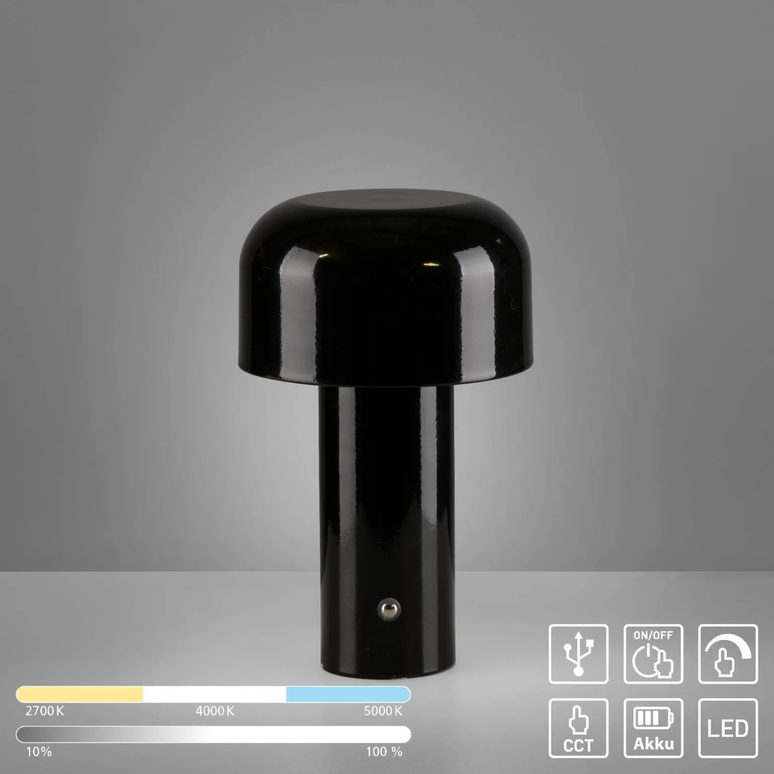 Przenośna, ładowalna lampa AGNES czarna (19190-18) - Paul Neuhaus