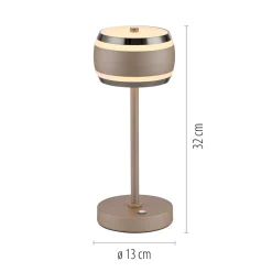 Przenośna, ładowana lampa na stół PURE FALLING RINGS BRĄZOWA/CHROM (4503-97) - Paul Neuhaus