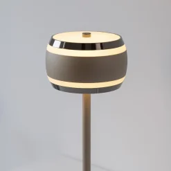 Przenośna, ładowana lampa na stół PURE FALLING RINGS BRĄZOWA/CHROM (4503-97) - Paul Neuhaus