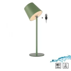 Przenośna, ładowana lampa stołowa BOTERIA ZIELONY (19251-43) - Paul Neuhaus