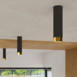 Punktowa lampa sufitowa NERO 12,5 czarny/złoty (SL.1410) - Sollux Lighting