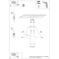 Punktowa lampa sufitowa NERO 12,5 czarny/złoty (SL.1410) - Sollux Lighting