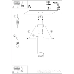 Punktowa lampa sufitowa NERO 22,5 czarny/chrom (SL.1409) - Sollux Lighting