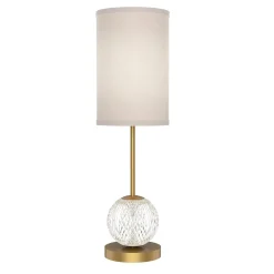 Średnia lampa stołowa z abażurem LED Marni - Naturalny mosiądz (QN-MARNI-TL-M-NBR) - Quintiesse