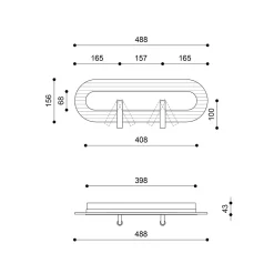 RIFLO W D oliwkowa lampa ścienna / kinkiet z regulowanymi reflektorami (RIWD614002) - Ummo