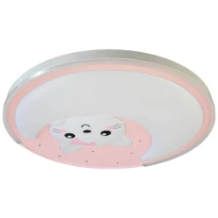 Różowy plafon do pokoju dziecka MOONCAT PINK 34W LED (ML1059) - Milagro