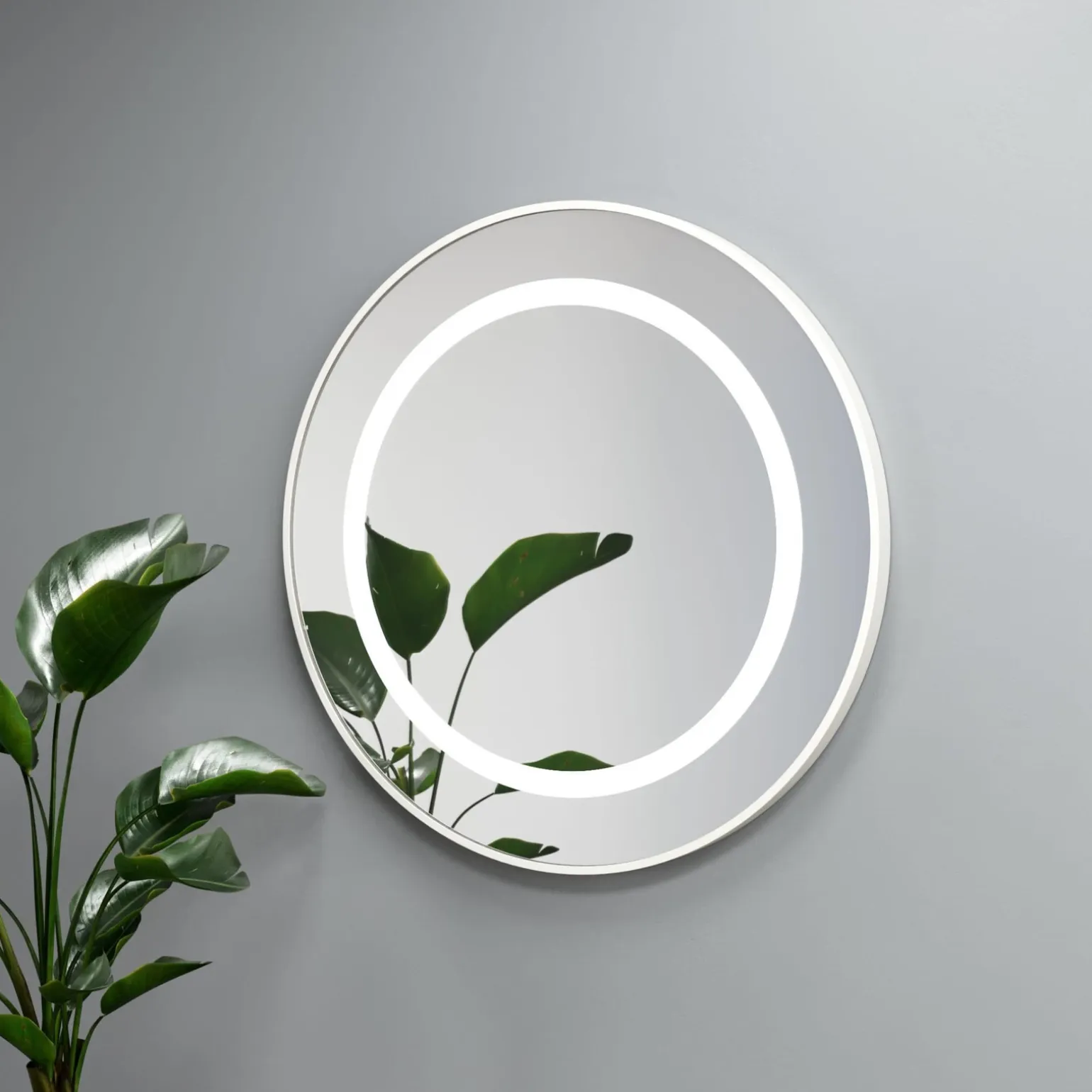 SELENA - lustro okrągłe w ramie z oświetleniem LED - MCJ