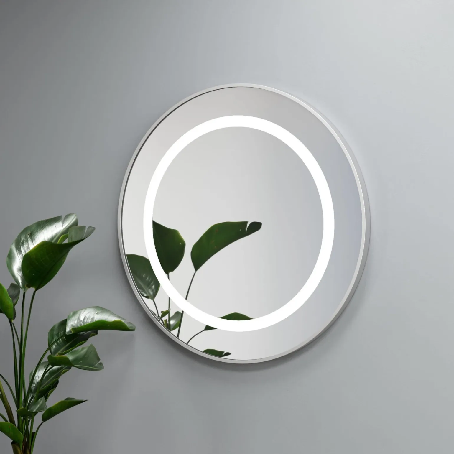 SELENA - lustro okrągłe w ramie z oświetleniem LED - MCJ
