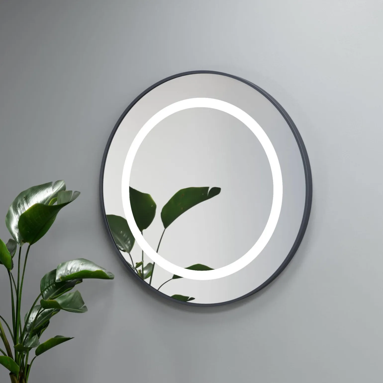 SELENA - lustro okrągłe w ramie z oświetleniem LED - MCJ