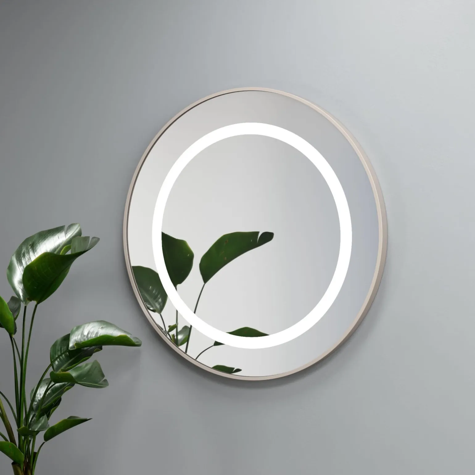 SELENA - lustro okrągłe w ramie z oświetleniem LED - MCJ