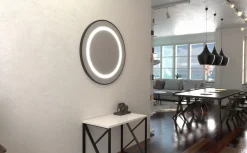 SELENA - lustro okrągłe w ramie z oświetleniem LED - MCJ