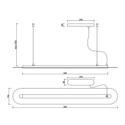 SENKEI A czerwonopomarańczowa sufitowa lampa wisząca (SNA61212P2) - Ummo