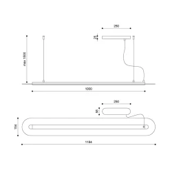 SENKEI B biała sufitowa lampa wisząca (SNB611P2) - Ummo
