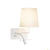 SOMNILA FLEX, lampa ścienna natynkowa LED indoor, 3000K, kolor biały, wersja prawa, ze złączem USB (1003460) - SLV