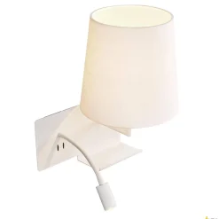 SOMNILA FLEX, lampa ścienna natynkowa LED indoor, 3000K, kolor biały, wersja prawa, ze złączem USB (1003460) - SLV
