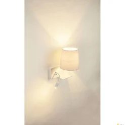 SOMNILA FLEX, lampa ścienna natynkowa LED indoor, 3000K, kolor biały, wersja prawa, ze złączem USB (1003460) - SLV