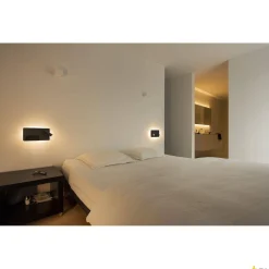 SOMNILA SPOT, lampa ścienna natynkowa LED indoor, 3000K, kolor czarny, wersja prawa, ze złączem USB (1003456) - SLV