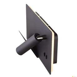 SOMNILA SPOT, lampa ścienna natynkowa LED indoor, 3000K, kolor czarny, wersja lewa, ze złączem USB (1003455) - SLV