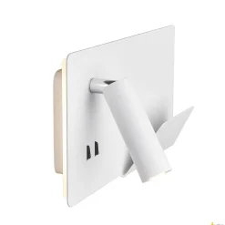 SOMNILA SPOT, lampa ścienna natynkowa LED indoor, 3000K, kolor biały, wersja prawa, ze złączem USB (1003458) - SLV