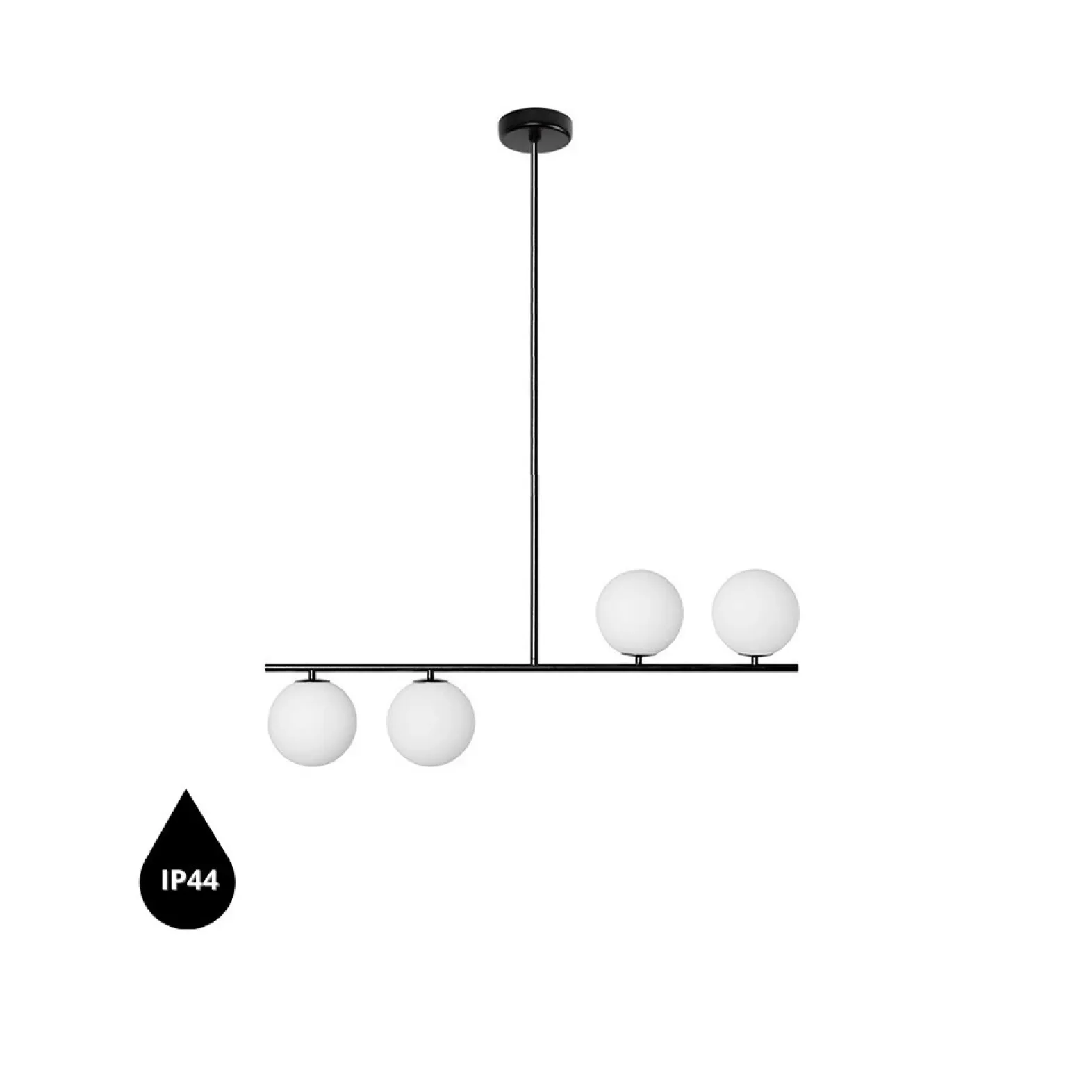 SUGURI A czarna lampa sufitowa w rozmiarze L z podwyższoną szczelnością IP44 (SGA122RS36) - Ummo