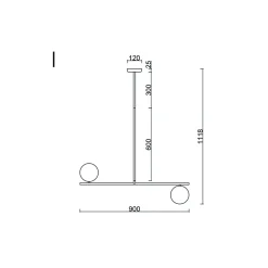 SUGURI A czarna lampa sufitowa w rozmiarze L (SGA122R36) - Ummo