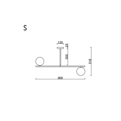 SUGURI A czarna lampa sufitowa w rozmiarze S (SGA122R03) - Ummo