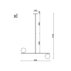 SUGURI C czarna lampa sufitowa w rozmiarze XL (SGC322R66) - Ummo