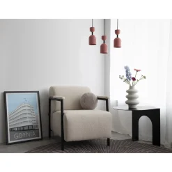 SUPURU burgundowa sufitowa lampa wisząca z czarną rurką (SUA124P0) - Ummo