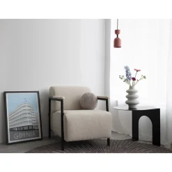 SUPURU różowa sufitowa lampa wisząca z czarną rurką (SUA128P0) - Ummo